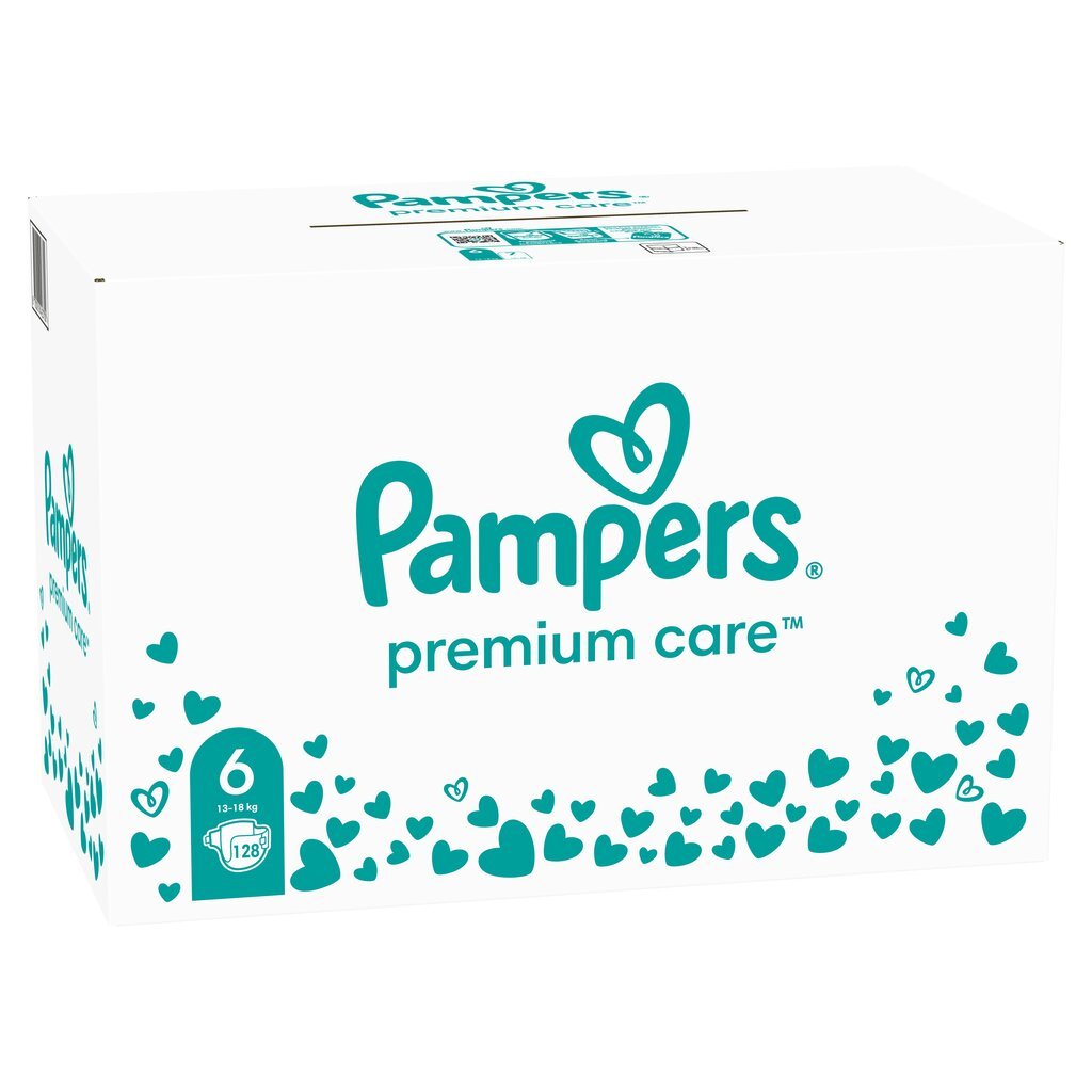 Vaipat Pampers Premium Care Tape 6 (13-18 kg), 128 kpl hinta ja tiedot | Vaipat | hobbyhall.fi