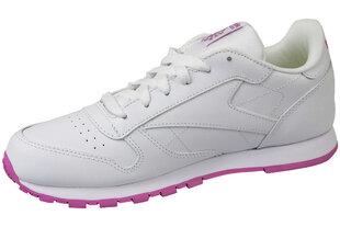 Naisten urheilukengät Reebok Classic Nahka, valkoinen / pinkki hinta ja tiedot | Lasten urheilukengät | hobbyhall.fi