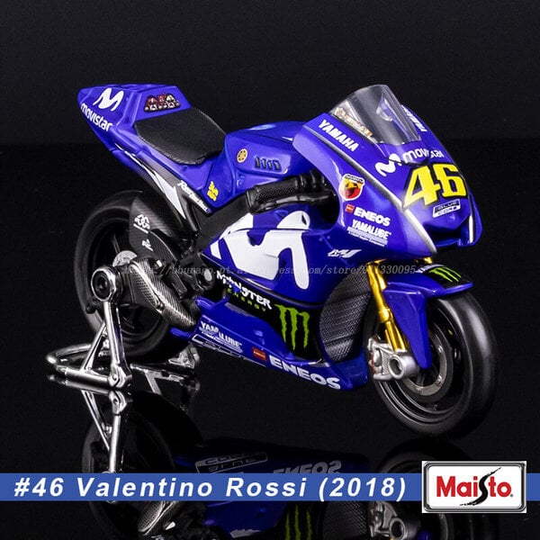 Maisto 1:18 MOTO GP YAMAHA Factory Racing Team 2018 Alloy #25 Maverick #46 Rossi Die Cast Malli Lelu Keräilymalli Moottoripyörä