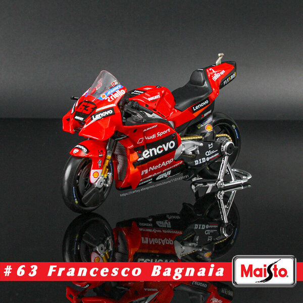 Maisto 1:18 2022 Yamaha Factory Racing Team #21 Morbidelli #20 Quartararo Lisenssi Alloy Motorcycle Model