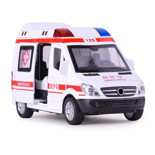 1:32 City Diecast Ambulance hätälelu automalli Kevyt liukuovi avoin ovi Ambulancia Oyuncak Opetuslelut lapsille