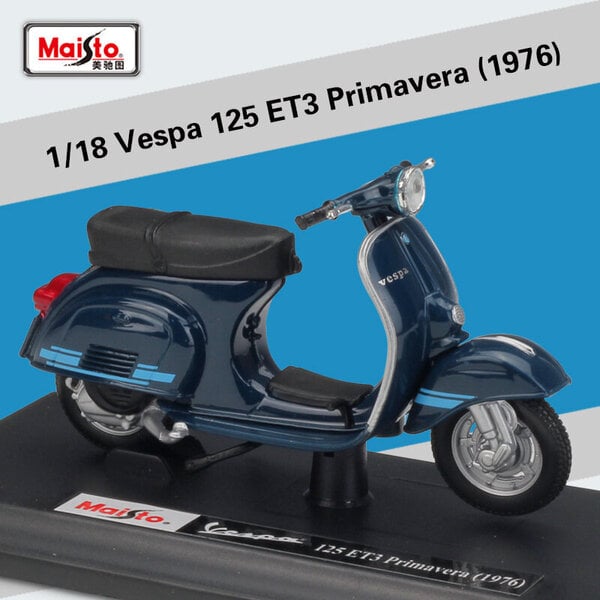 Maisto 1:18 Piaggio Vespa 125 ET3 Primavera 1976 Classic Alloy Moottoripyörä malli Skootteri Die Cast Roman Holiday Collection Gift