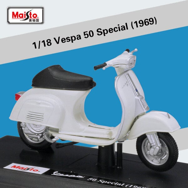 Maisto 1:18 Piaggio Vespa 125 ET3 Primavera 1976 Classic Alloy Moottoripyörä malli Skootteri Die Cast Roman Holiday Collection Gift