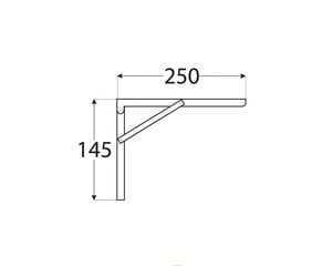 Kromi taitettava kannatin 250x145 mm hinta ja tiedot | Varastohyllyt | hobbyhall.fi