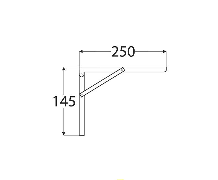 Kromi taitettava kannatin 250x145 mm hinta ja tiedot | Varastohyllyt | hobbyhall.fi