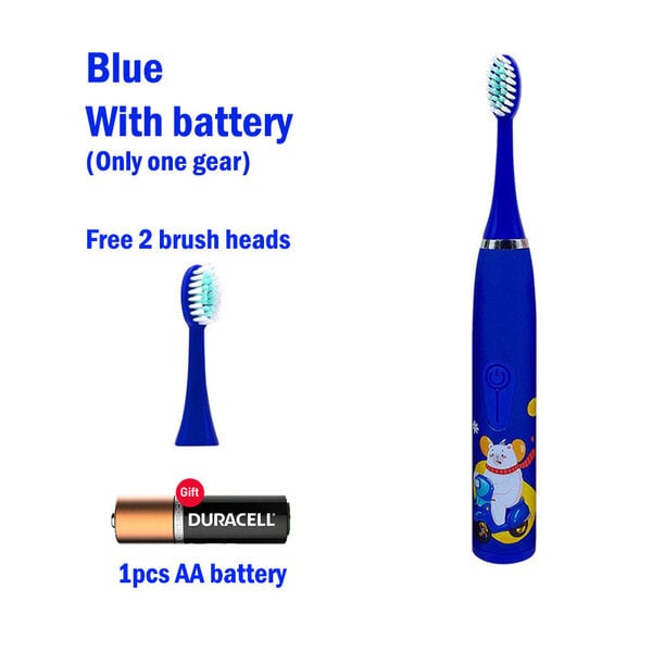 Lasten sähköhammasharja vaihtopäillä Värikäs sarjakuva Ultraääni Ladattava Pehmeä Hius Sonic Cleaning Harja Hammasharjat