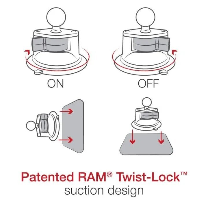 RAM Mount 1" RAM-B-224-1U lasinen imukuppi, jossa on B-kokoinen pää hinta ja tiedot | Puhelintelineet | hobbyhall.fi