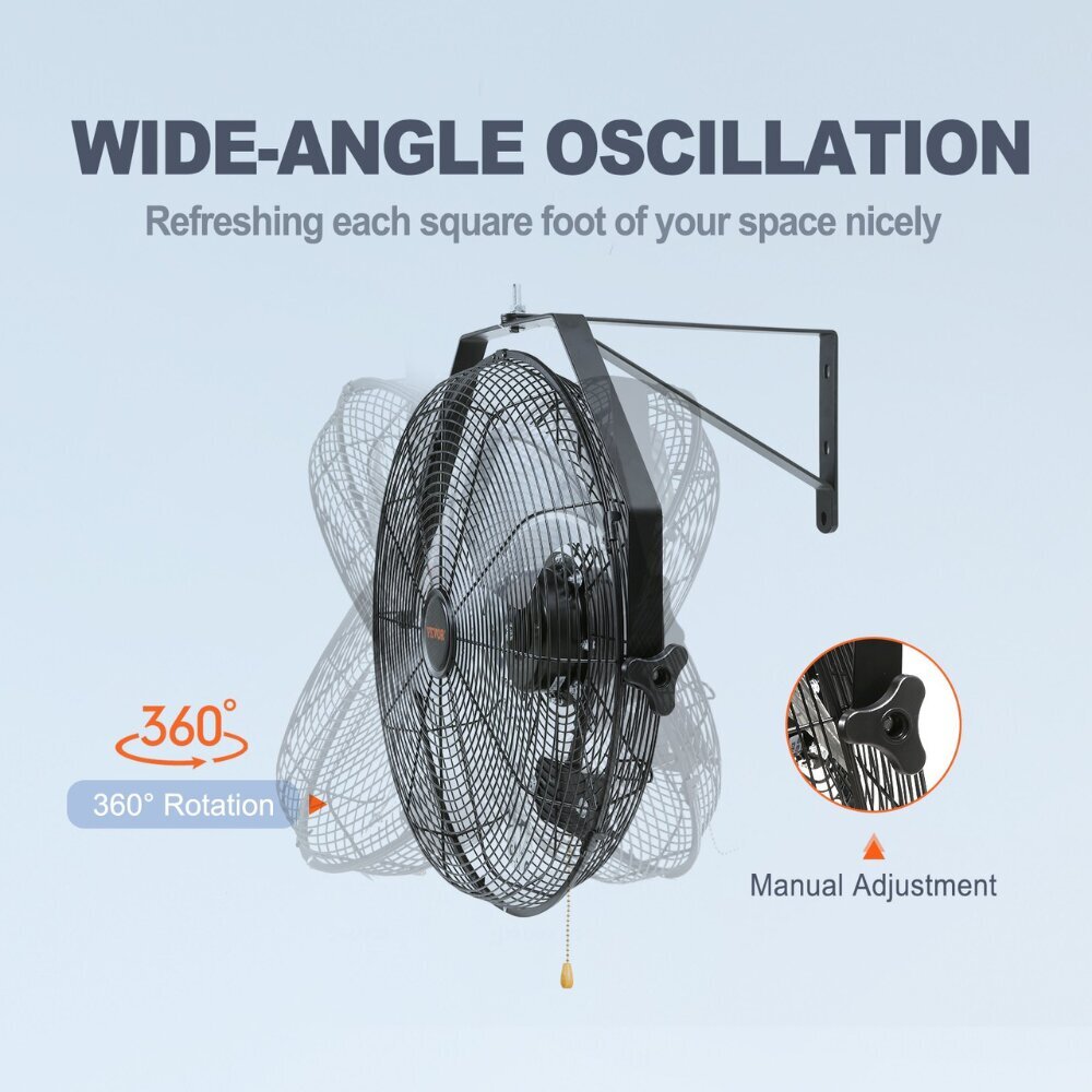 3-nopeuksinen seinäventilaattori Vevor, 4150 CFM, 57 cm hinta ja tiedot | Ilmanvaihtolaitteiden lisätarvikkeet | hobbyhall.fi