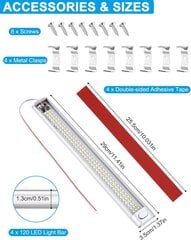 4X 12V LED-sisävalopalkki, kirkas auton valaistus 120 LEDiä, matkailuauton lamppu kytkimellä matkailuautoon, asuntovaunu, Bate hinta ja tiedot | Polkupyörän valot ja heijastimet | hobbyhall.fi