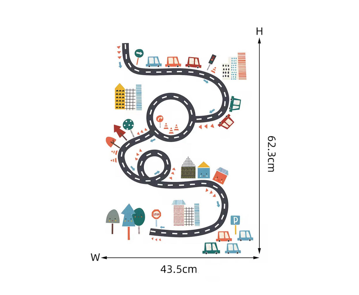 Lasten lattian seinätarra Autorata hinta ja tiedot | Sisustustarrat | hobbyhall.fi