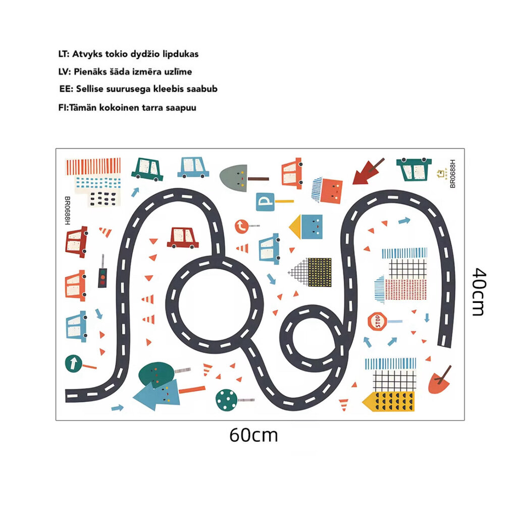 Lasten lattian seinätarra Autorata hinta ja tiedot | Sisustustarrat | hobbyhall.fi