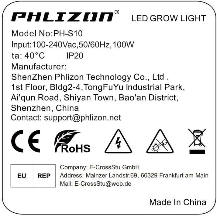 Phlizon PL1000 Kasvivalo LED hinta ja tiedot | Sisäpuutarhat ja kasvilamput | hobbyhall.fi