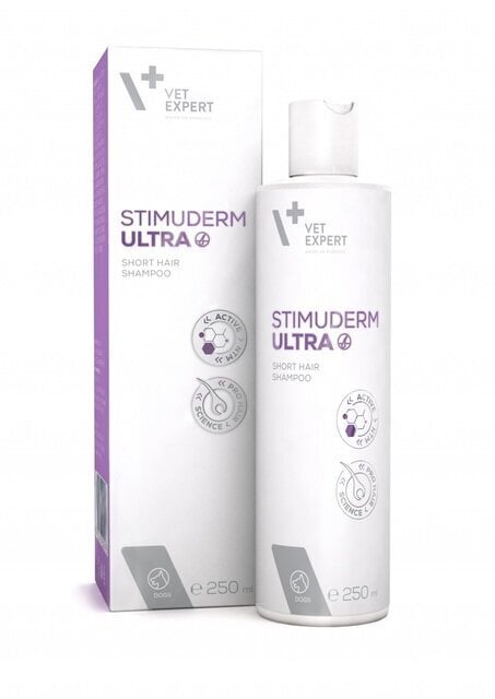 Shampoo lyhytkarvaisille koirille Vetexpert Stimuderm Ultra, 250 ml hinta ja tiedot | Shampoot ja hoitoaineet lemmikeille | hobbyhall.fi