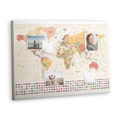 Pin board Maailman karttaprojekti, 100x70 cm hinta ja tiedot | Toimistotarvikkeet | hobbyhall.fi