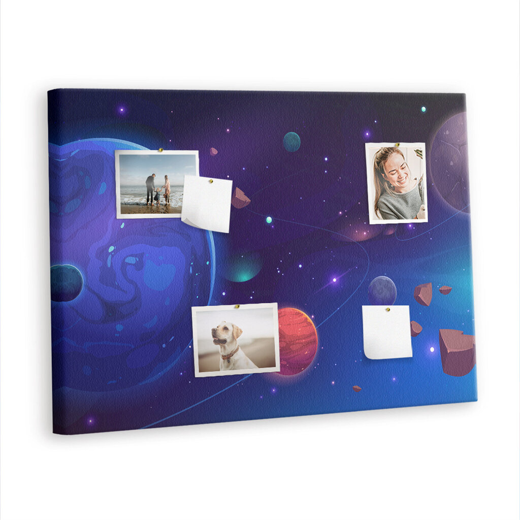 Pin board Planeta galaxy, 100x70 cm hinta ja tiedot | Toimistotarvikkeet | hobbyhall.fi