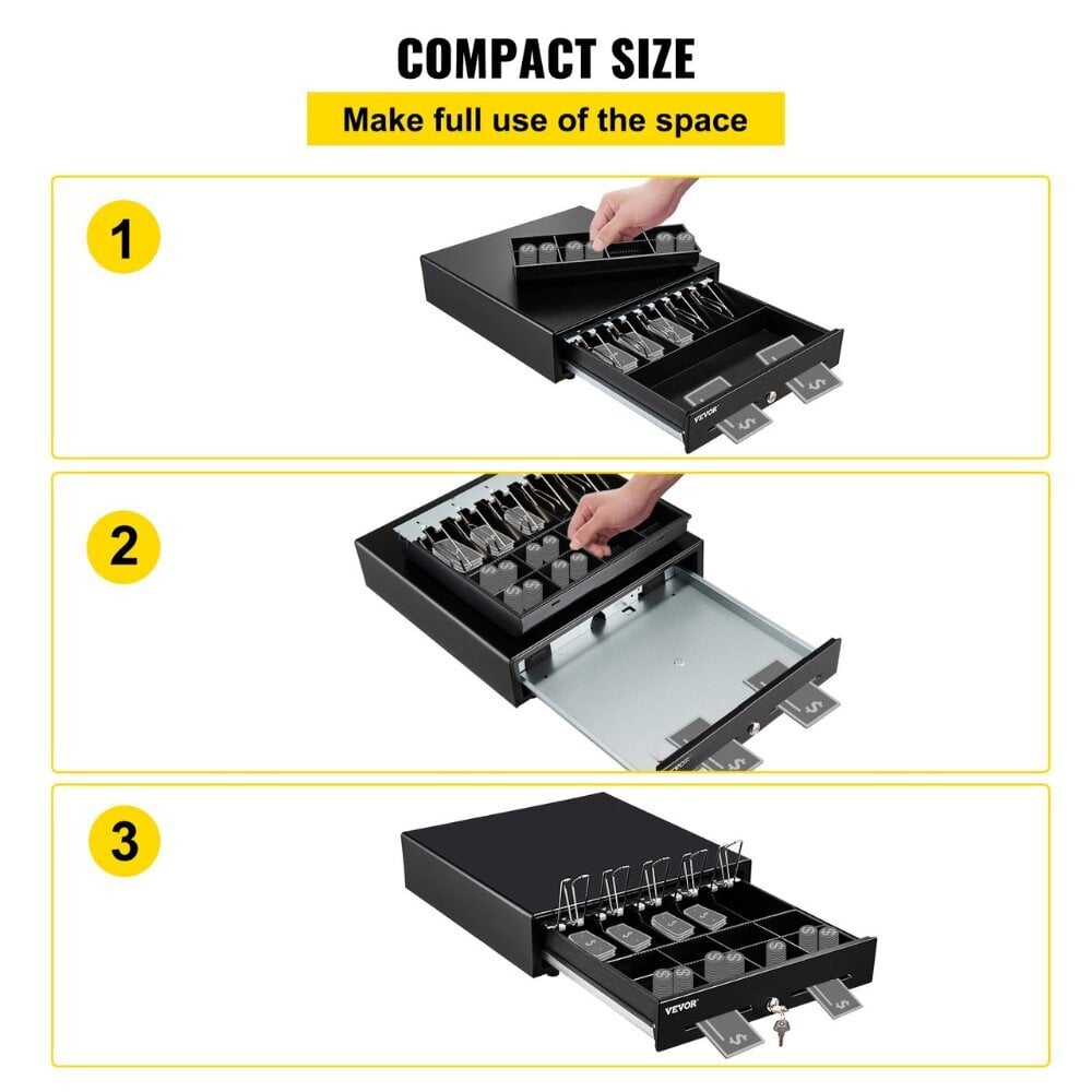 Neliönmuotoinen kassalaatikko Vevor, 8 osastoa hinta ja tiedot | Älylaitteiden lisätarvikkeet | hobbyhall.fi