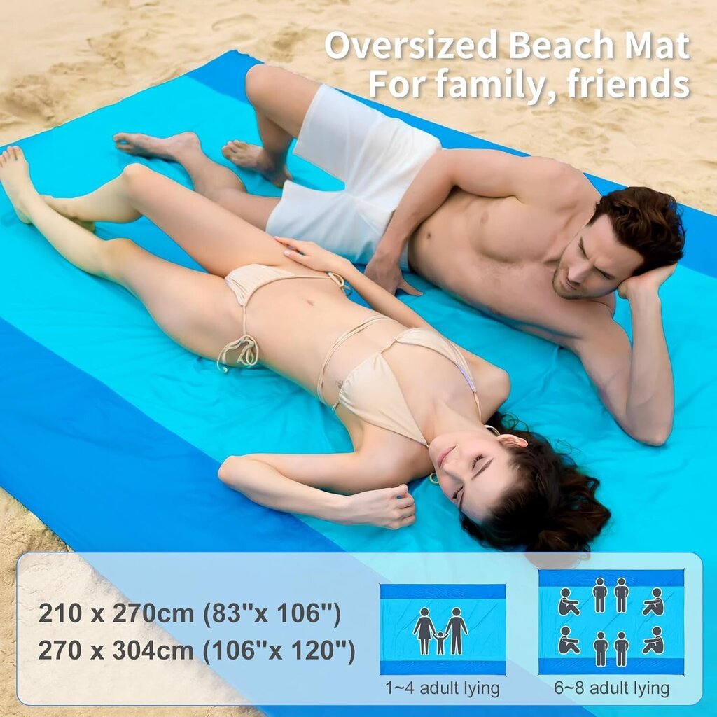 BeachPro Rantapyyhe 270x210 cm hinta ja tiedot | Muut retkeilyvarusteet | hobbyhall.fi