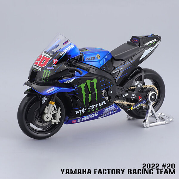 Maisto 1:18 2022 Yamaha Factory Racing Team #20 Fabio Quartararo #21 Lisenssi Alloy Motorcycle Model Toy