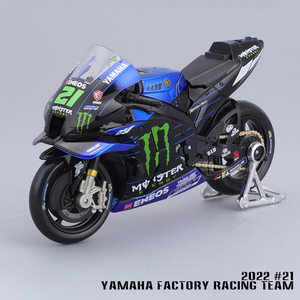 Maisto 1:18 2022 Yamaha Factory Racing Team #20 Fabio Quartararo #21 Lisenssi Alloy Motorcycle Model Toy