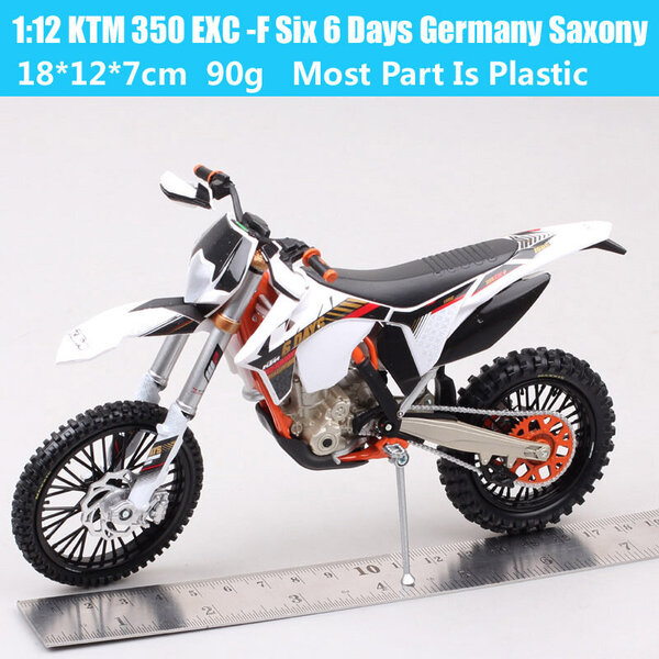 Automaxx 1/12 Scale 350 EXC-F SIX DAYS 6 Saksa Saksi moottoripyörä maastossa painevalettu leluajoneuvo malli Enduro maastopyörä