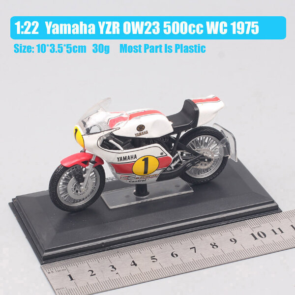 1:22 mittakaavassa pieni Yamaha YZR OW23 500cc WC 1975 ratsastaja G.Agostini Grand Prix kilpapyörä Diecasts & Toy Vehicles mallit moottoripyörä