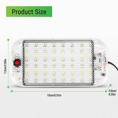 12V-85V 48 LED sisävalot Kirkas auton valolamppu on/off-kytkimellä pakettiauton retkeilyveneeseen 2 kpl hinta ja tiedot | Ajovalot | hobbyhall.fi