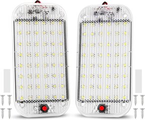 12V-85V 48 LED sisävalot Kirkas auton valolamppu on/off-kytkimellä pakettiauton retkeilyveneeseen 2 kpl hinta ja tiedot | Ajovalot | hobbyhall.fi