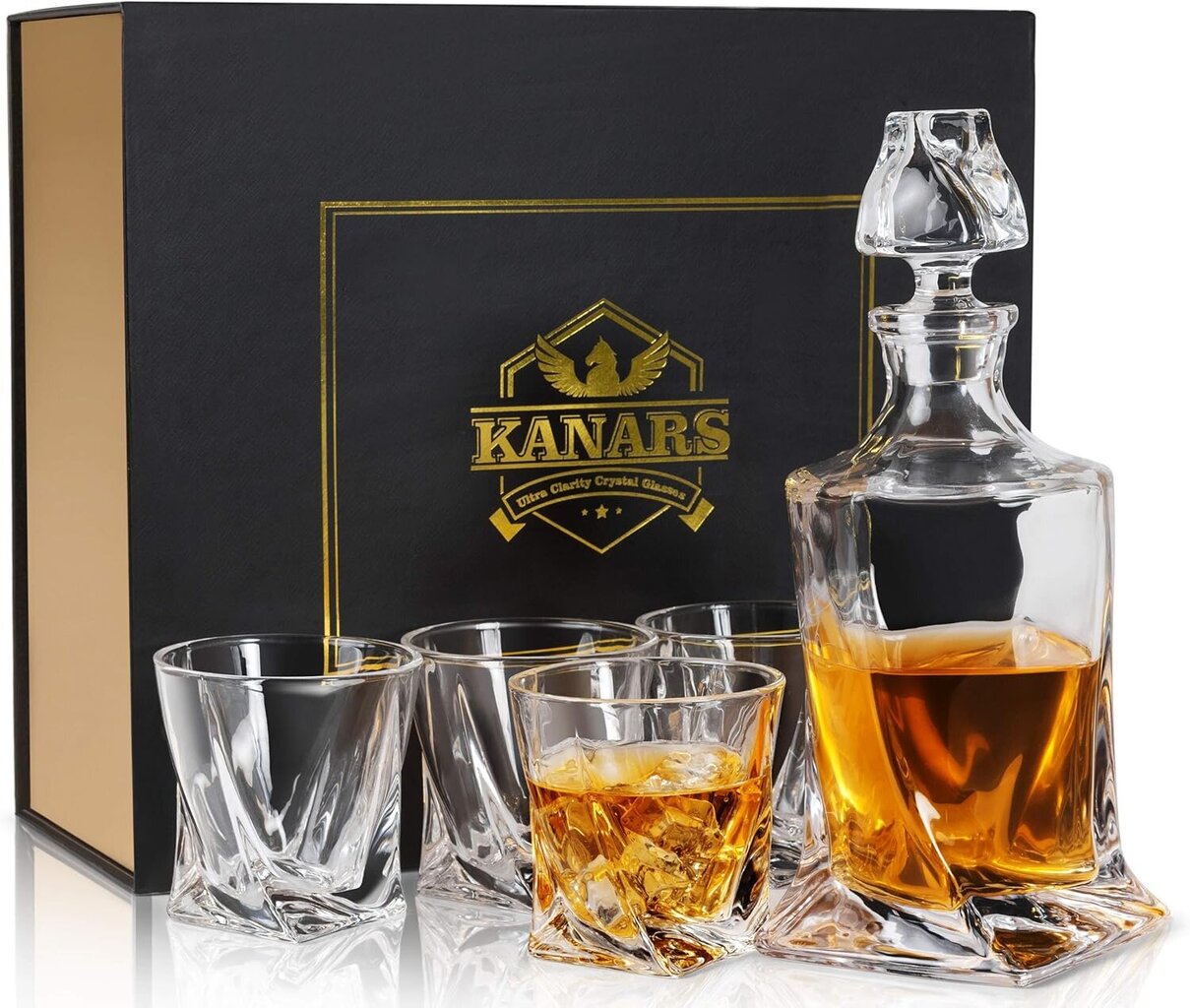 KANARS Viski-Decanter ja Lasit, 5 Kappaletta hinta ja tiedot | Lasit, mukit ja kannut | hobbyhall.fi