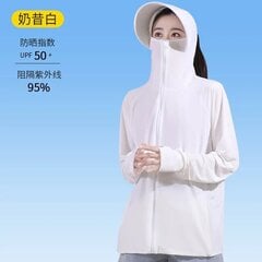 (One Size-Big Brim White 3)UPF 50+UV Auringonsuoja Topit Naisten Huppari Ice Silk Hengittävä Ultrathin Aurinkosuojatakki Ulkona Nopeasti Kuivuva Kalastusjuoksutakki hinta ja tiedot | Naisten takit | hobbyhall.fi