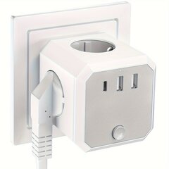 1 kpl Kuutiopistorasia USB-monipistorasian laajennin, 4 reikää 3 USB (5V/3.4A) Ilman johtoja, Katkaisijalla Makuhuoneeseen, Matkalle ja Toimistoon. hinta ja tiedot | Kytkimet ja pistorasiat | hobbyhall.fi