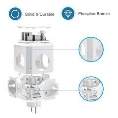 1 kpl Kuutiopistorasia USB-monipistorasian laajennin, 4 reikää 3 USB (5V/3.4A) Ilman johtoja, Katkaisijalla Makuhuoneeseen, Matkalle ja Toimistoon. hinta ja tiedot | Kytkimet ja pistorasiat | hobbyhall.fi