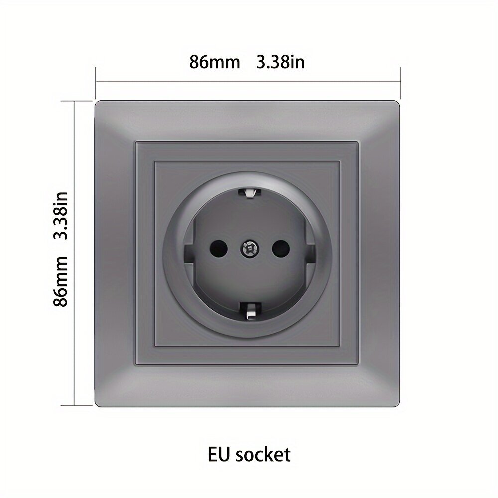 1kpl EU Standardi Seinäpistorasia 16A Metallisella Kynsillä, Moderni Raidallinen Paneeli, Valkoinen/Harmaa/Musta Vaihtoehdot hinta ja tiedot | Kytkimet ja pistorasiat | hobbyhall.fi