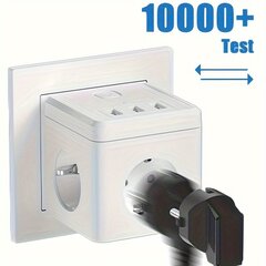 1kpl 6-in-1 USB Monipistorasia Adapteri (4000W/16A) Kytkimellä, 3 USB Porttia (5V/3.1A) - Eurooppa Pistoke Toimisto ja Koti, Valkoinen hinta ja tiedot | Kytkimet ja pistorasiat | hobbyhall.fi