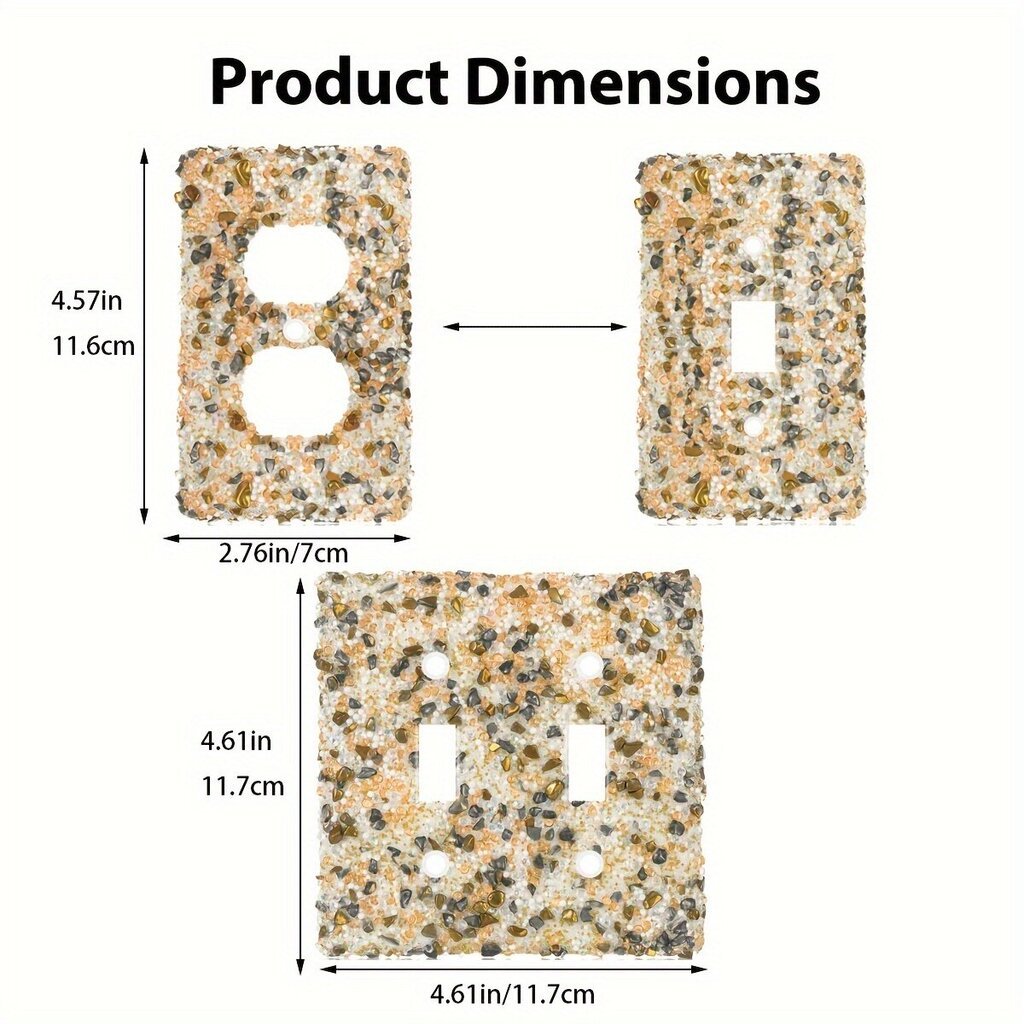 1kpl Kimalteleva Graniitti Pistorasian Kansi, Murskatut Timantit Valokytkimen Kansi, 2 Gang Kiiltävä Kristalli Kipinöivä Seinälevyn Kansi, Kultainen Dekoraattori Valon Kytkin/ Pistorasia, Strasirama Makuuhuone Olohuone Keittiö Koti Sisustus Yksittäinen Ki hinta ja tiedot | Kytkimet ja pistorasiat | hobbyhall.fi