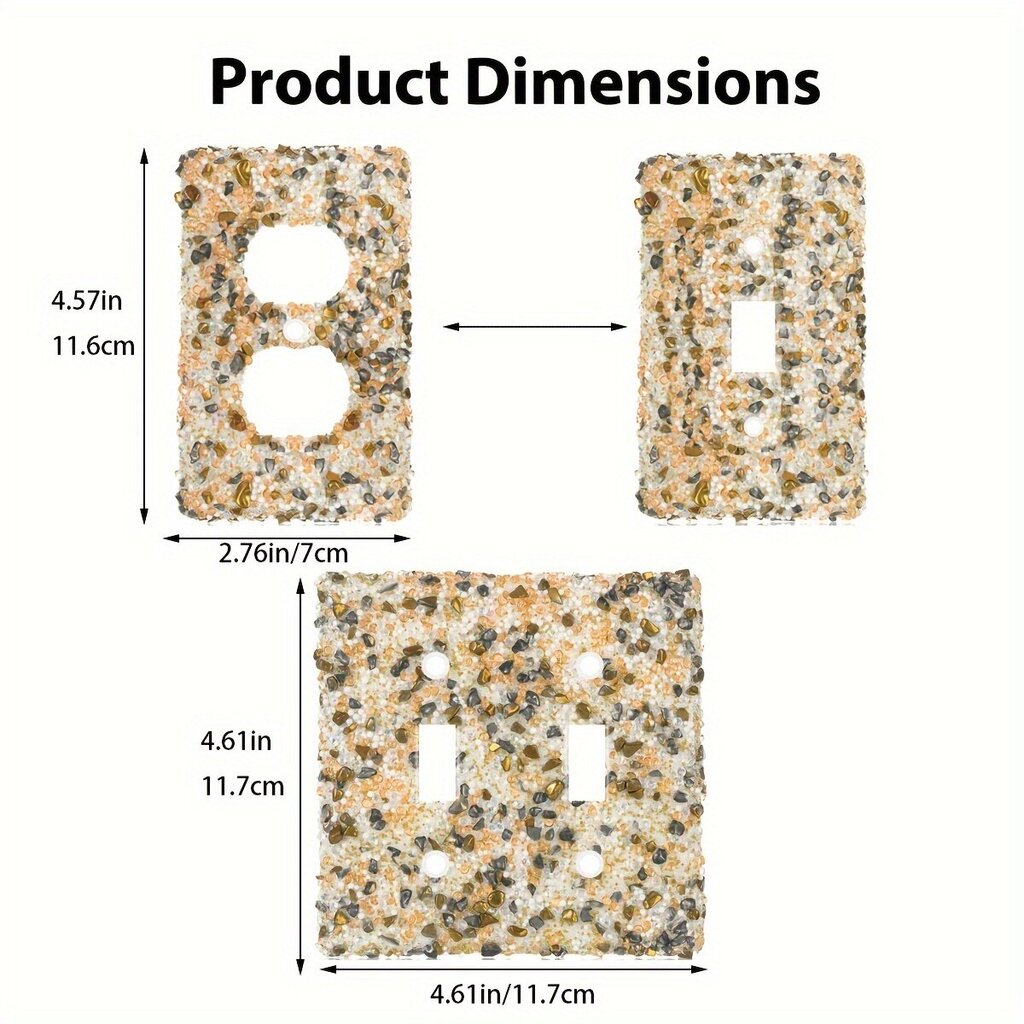 1kpl Kimalteleva Graniitti Pistorasian Kansi, Murskatut Timantit Valokytkimen Kansi, 2 Gang Kiiltävä Kristalli Kipinöivä Seinälevyn Kansi, Kultainen Dekoraattori Valon Kytkin/ Pistorasia, Strasirama Makuuhuone Olohuone Keittiö Koti Sisustus Yksittäinen Ki hinta ja tiedot | Kytkimet ja pistorasiat | hobbyhall.fi
