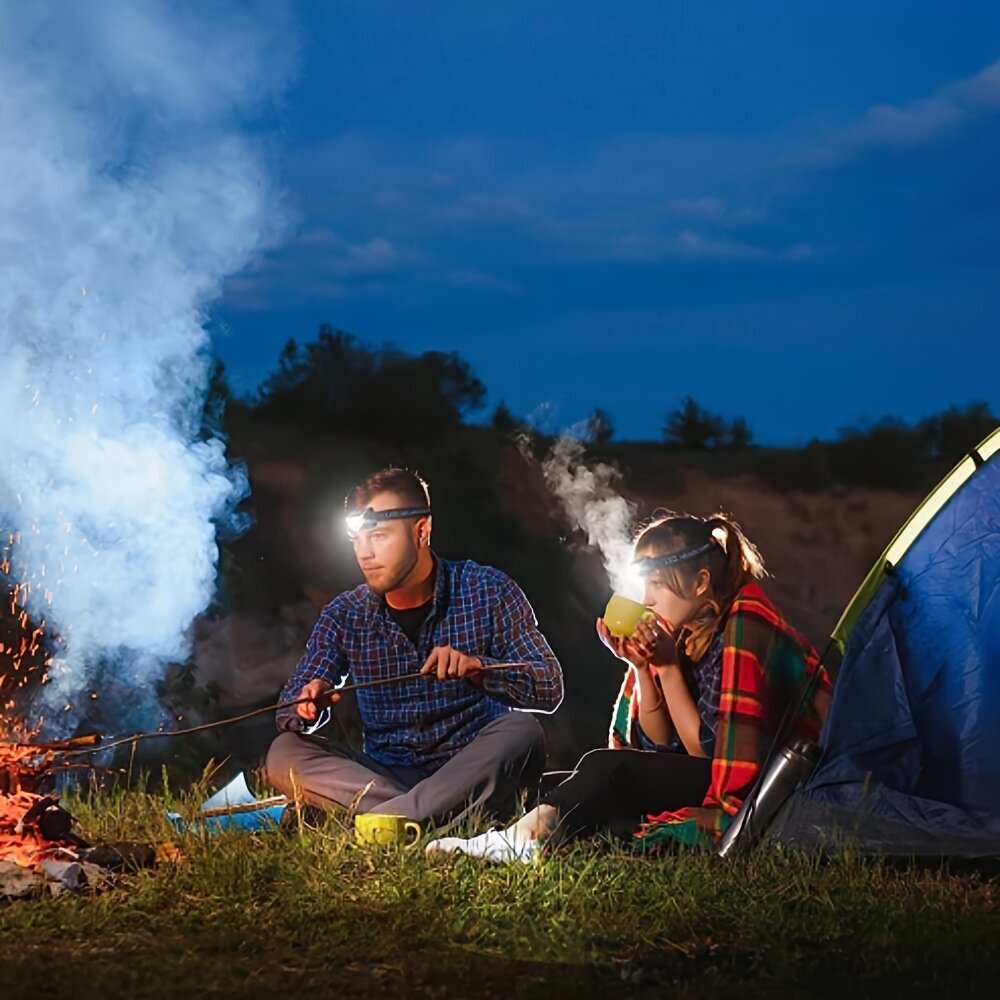 1kpl 1200 Lumen Ultra-Kevyt Kirkas Ladattava Otsalamppu, Liiketunnistin, 8 Mooda Ulkoilu. hinta ja tiedot | Retkilamput | hobbyhall.fi