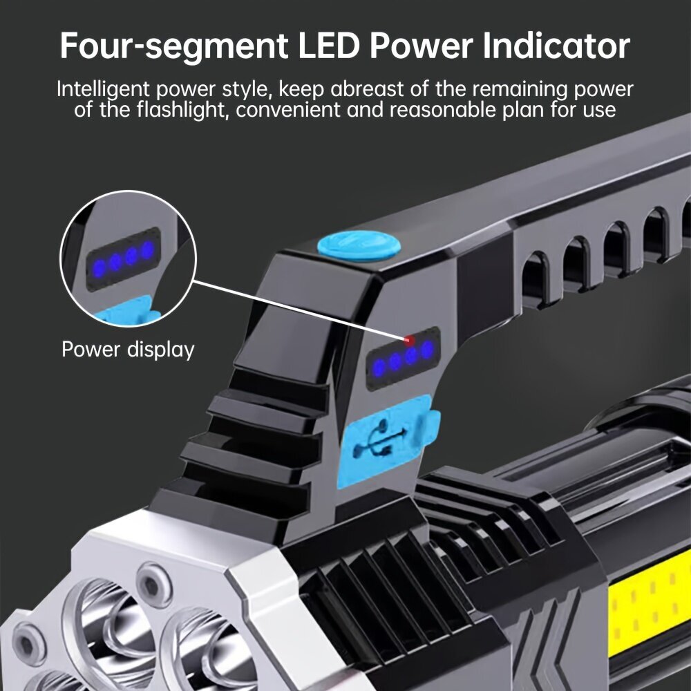 1kpl Tehokas LED-taskulamppu COB-sivulyhdyllä USB-ladattava. hinta ja tiedot | Retkilamput | hobbyhall.fi