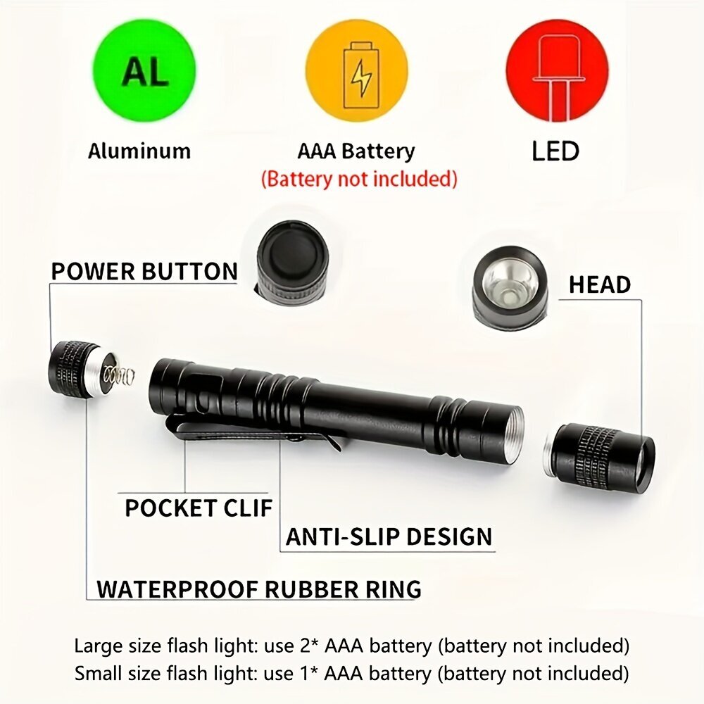 4/5 kpl Kompakti Punainen LED Taskulamppu, Kannettava Minisoitin hinta ja tiedot | Retkilamput | hobbyhall.fi