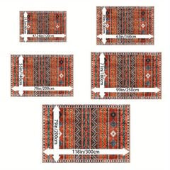 Boheemi Vintage Punainen Kuvioalue Matto - Kultainen Timanttinen Sametti hinta ja tiedot | Isot matot | hobbyhall.fi