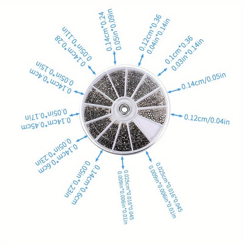 1000kpl Pientä Ruuveja Ruuvimeisselillä Ruostumaton Teräs Elektroniikka Korjaussarja hinta ja tiedot | Kiinnitystarvikkeet | hobbyhall.fi
