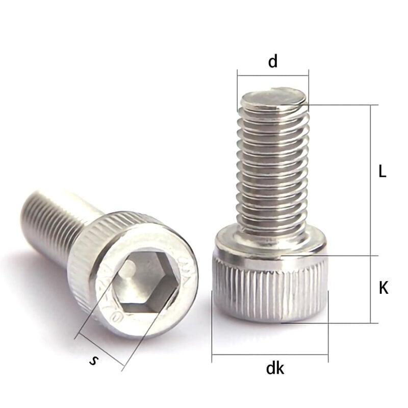 6/8/10kpl M5 M6 M8 304 A2 ruostumaton teräs DIN912 kuusiokolo ruuvi hinta ja tiedot | Kiinnitystarvikkeet | hobbyhall.fi