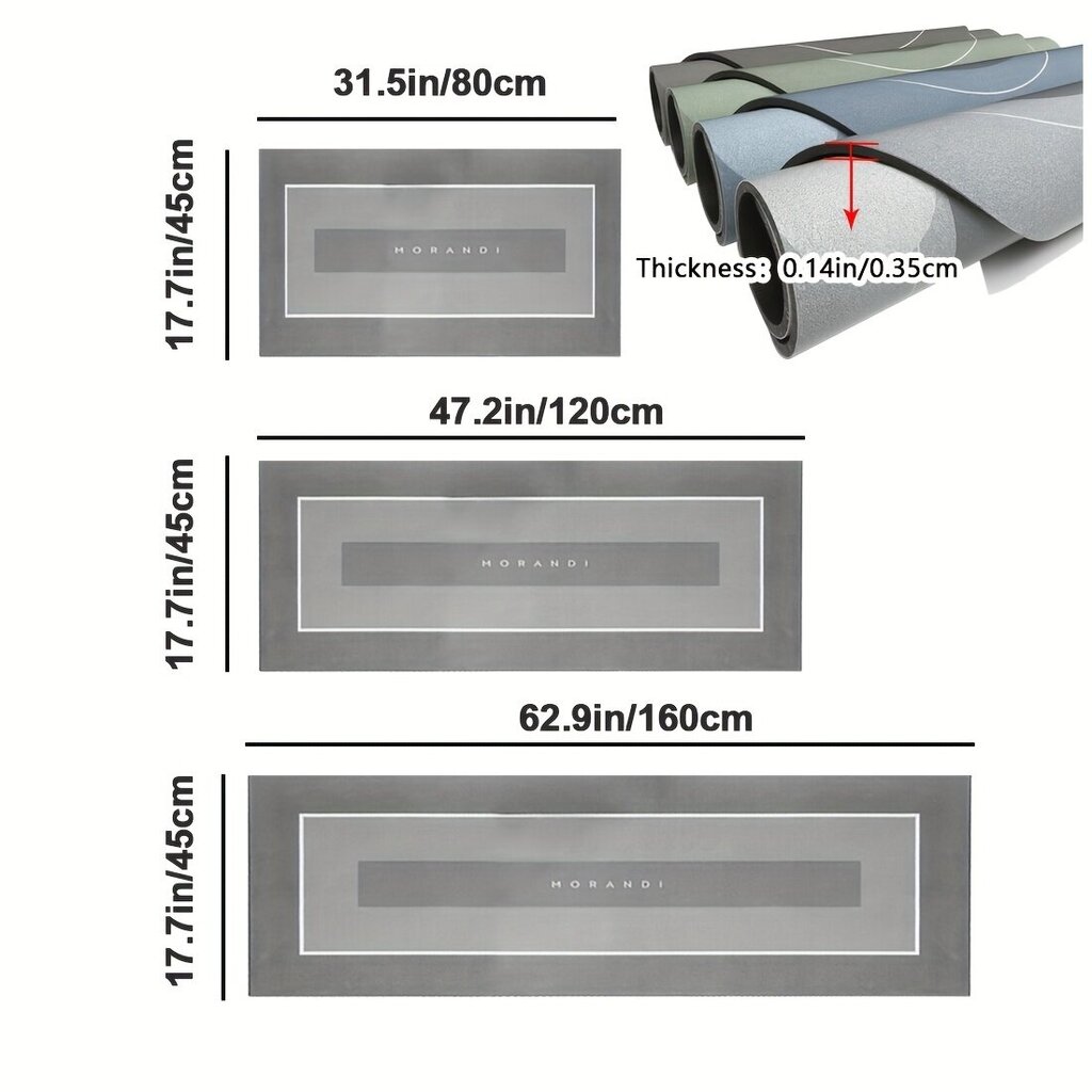 'Öljynkestävä Keittiömatto Liukumaton Kylpyhuonematto Pestävä Matto' hinta ja tiedot | Isot matot | hobbyhall.fi