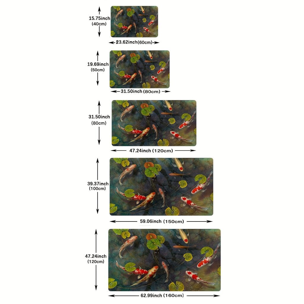 'Käsinmaalattu Tyyli Matto, Koi Kala Kuviointi, Sisäänkäynti Matto' hinta ja tiedot | Isot matot | hobbyhall.fi