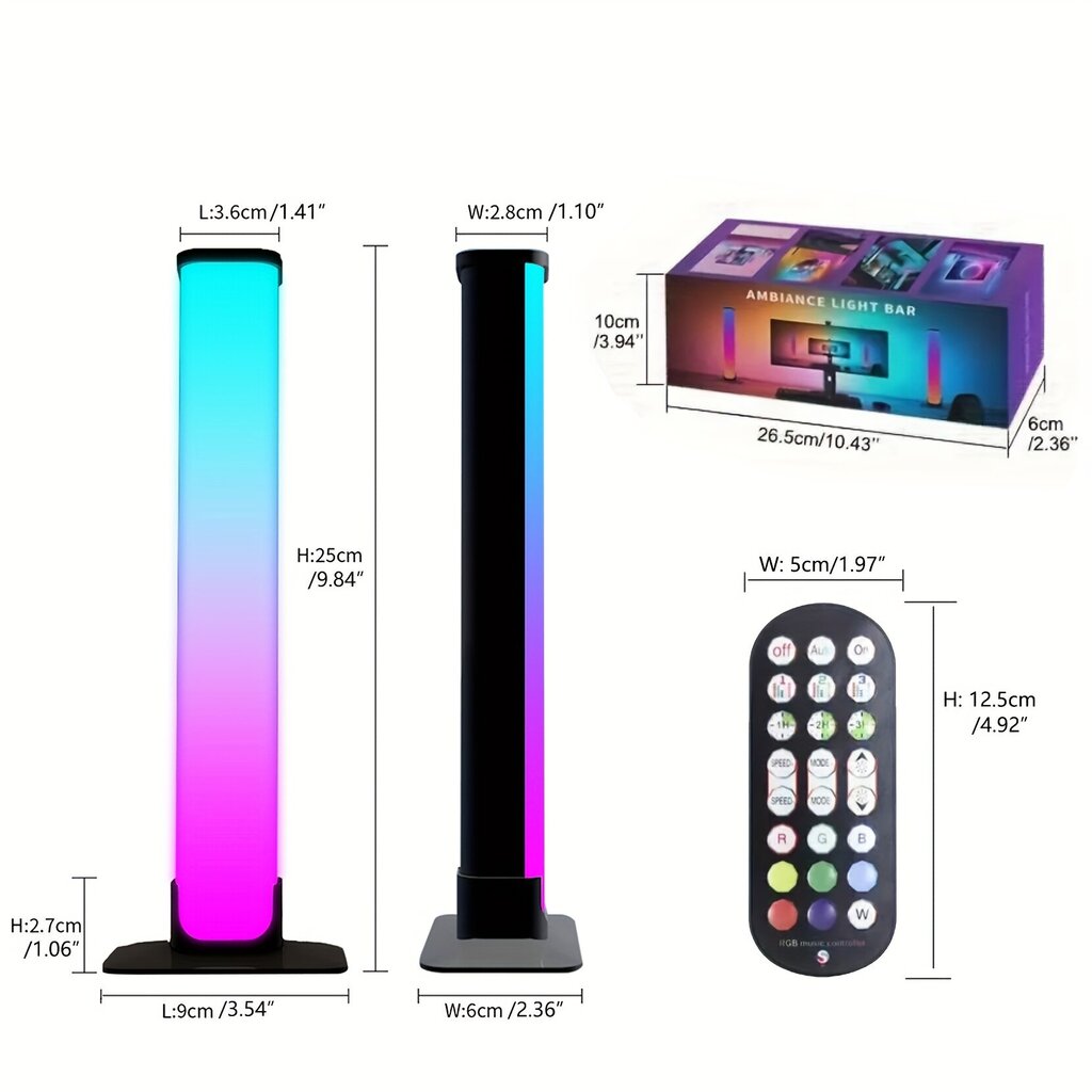 'RGB Älykkäät LED-valopalkit, USB-pöytävalot, Musiikin tahdissa' hinta ja tiedot | Retkilamput | hobbyhall.fi