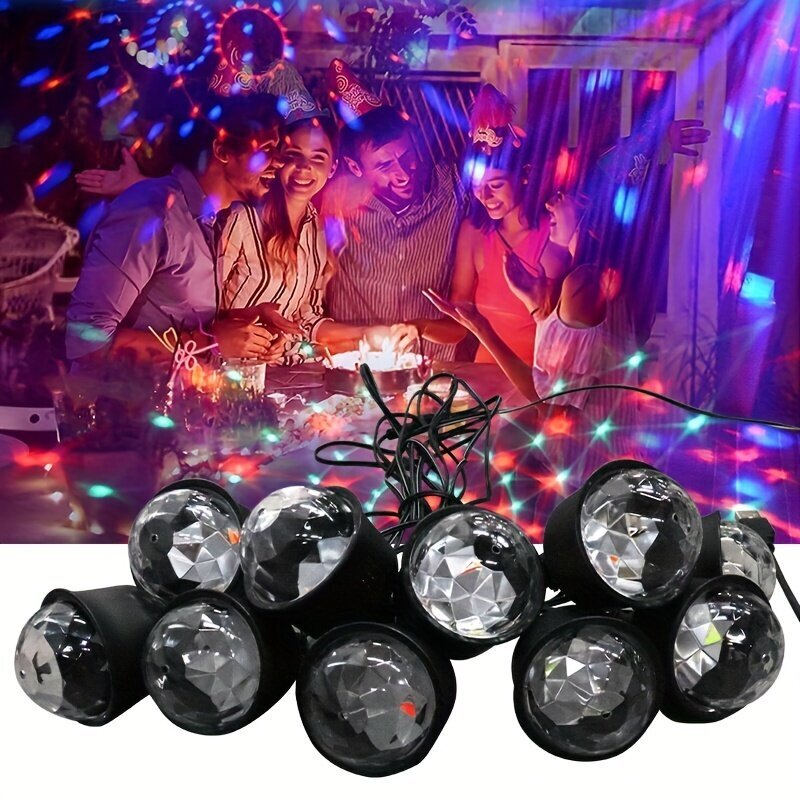 '10-LED Disco Juhla USB Valot - Kannettava Taikapallovalo String Valot 8 Tilat Ulko/Sisä Koriste' hinta ja tiedot | Retkilamput | hobbyhall.fi