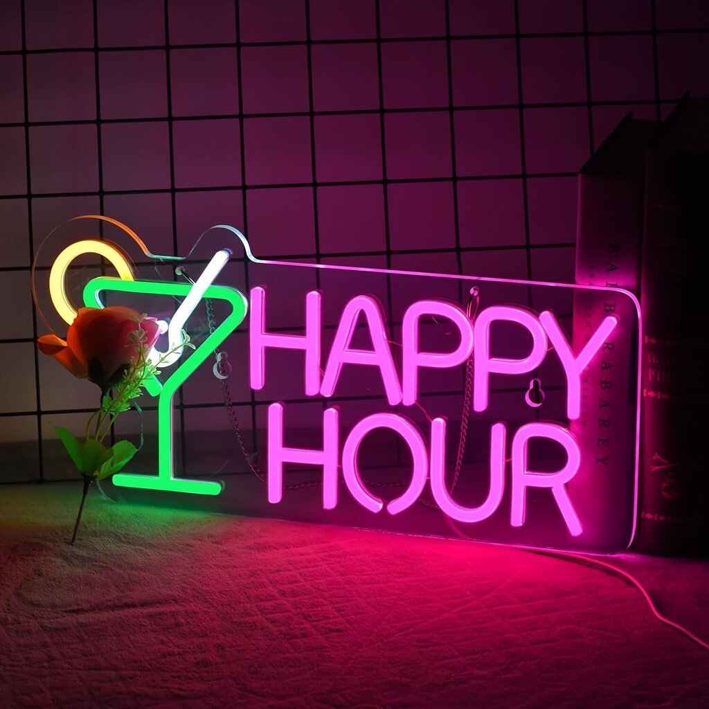 'Fomzze Cocktaileja Happy Hour Neonimainos USBllä' hinta ja tiedot | Retkilamput | hobbyhall.fi