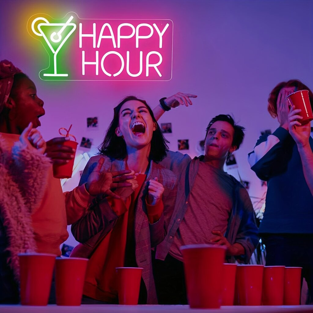 'Fomzze Cocktaileja Happy Hour Neonimainos USBllä' hinta ja tiedot | Retkilamput | hobbyhall.fi