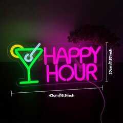 'Fomzze Cocktaileja Happy Hour Neonimainos USBllä' hinta ja tiedot | Retkilamput | hobbyhall.fi