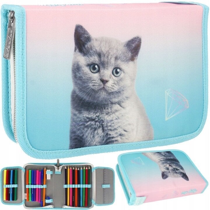 Koulupenaali tarvikkeineen Starpak Kitty Ombre 506502, 21x14x4 cm hinta ja tiedot | Penaalit | hobbyhall.fi