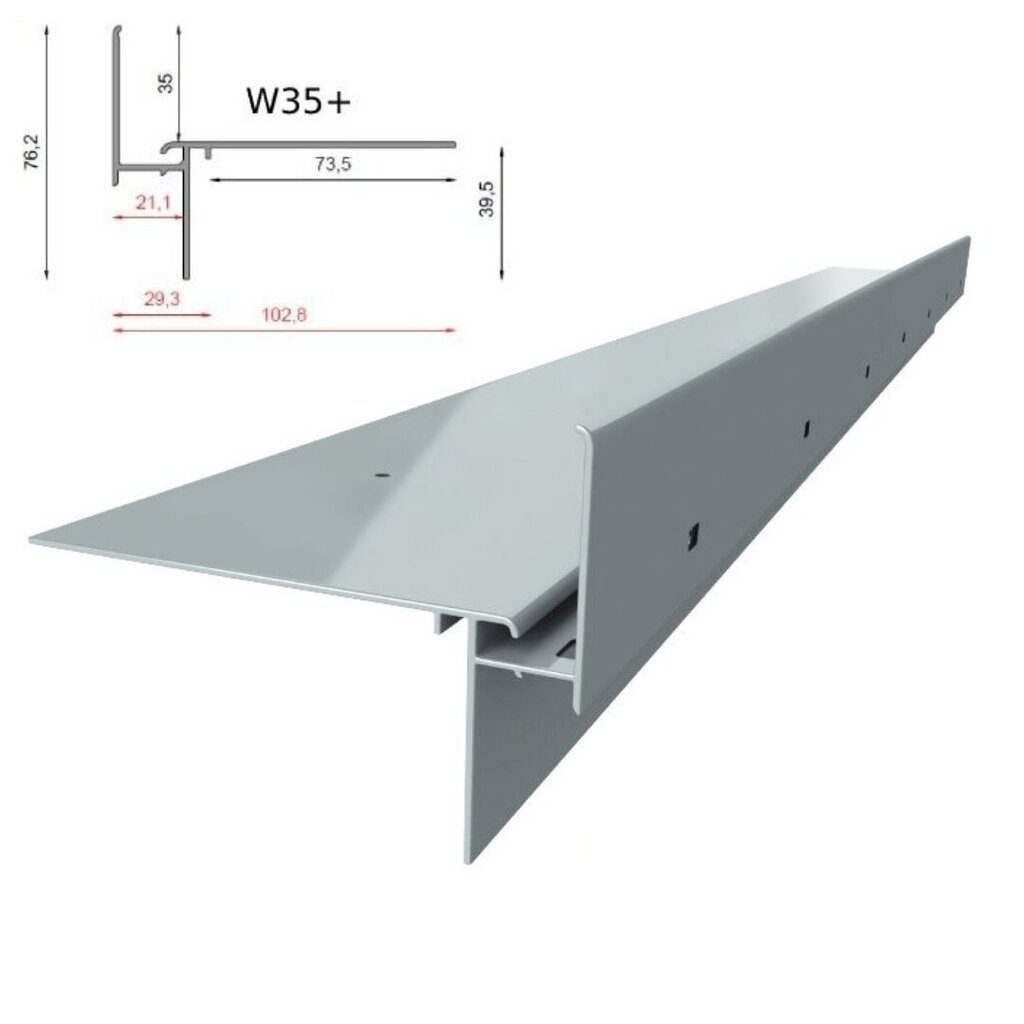 Reunaprofiili Renoplast W35+ tuuletettu lattia, profiili 200cm, grafiitti hinta ja tiedot | Saumalistat | hobbyhall.fi